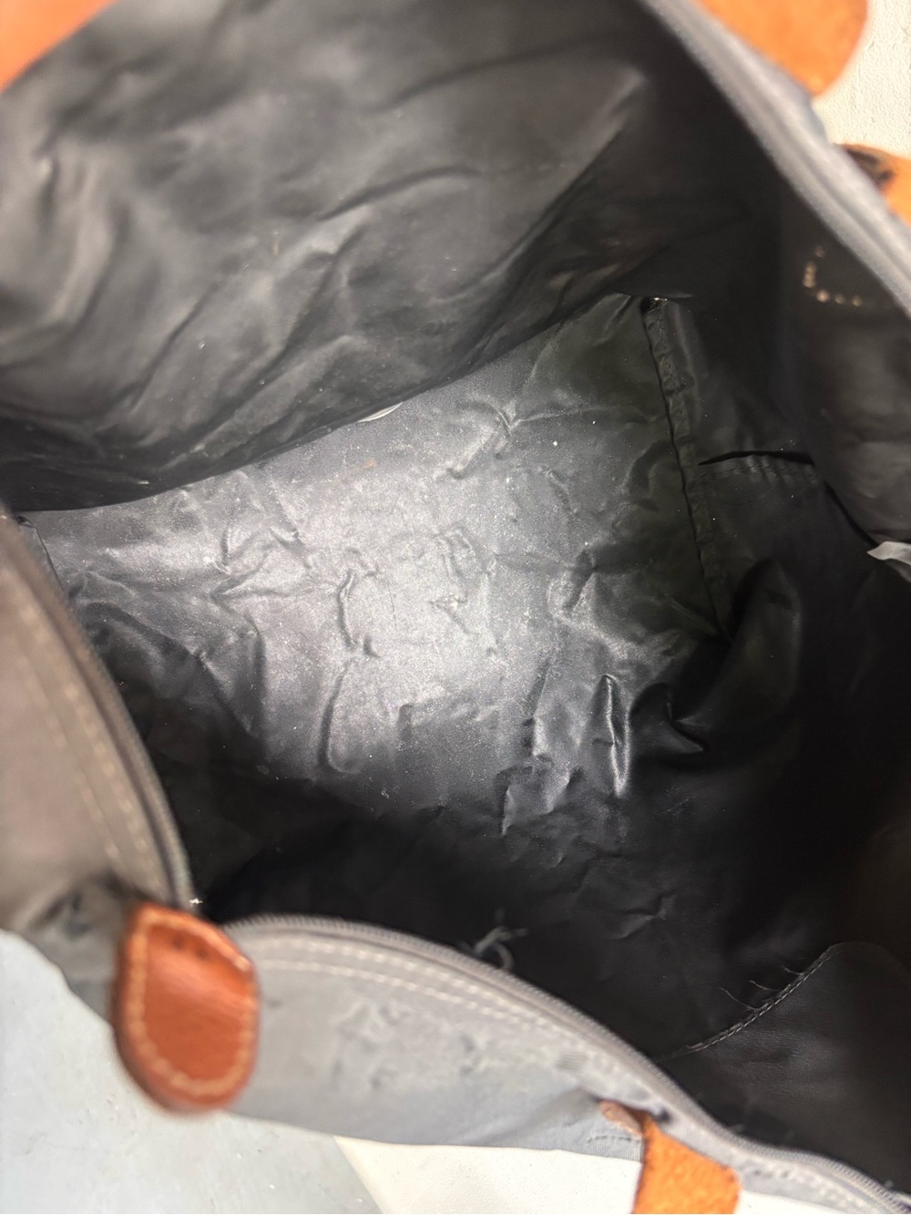 Longchamp Black Nylon Tote with Brown Leather Trim - Picture 12 of 12